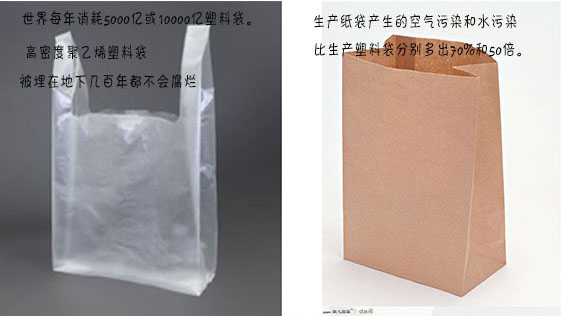 購物袋的選擇？塑料袋（dài）or紙袋？